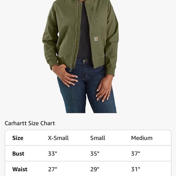 Carhartt Green Utility Jacket with Sturdy Canvas and Ribbed Details - Picture 2 of 7